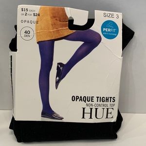 HUE Opaque Tights, Size 3